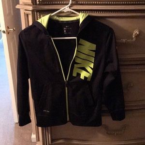 Dri-Fit Nike Hoodie, Size M. Black & neon green.